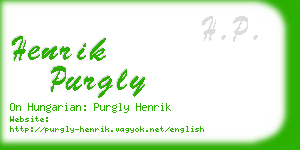 henrik purgly business card
